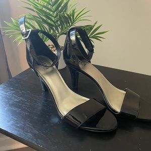 JCP patent black strappy heel sandal